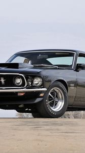 Preview wallpaper 1969, muscle car, boss, black, mustang, ford, 429