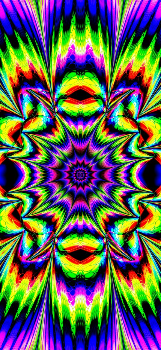 fractal, kaleidoscope, abstraction, bright, optical illusion