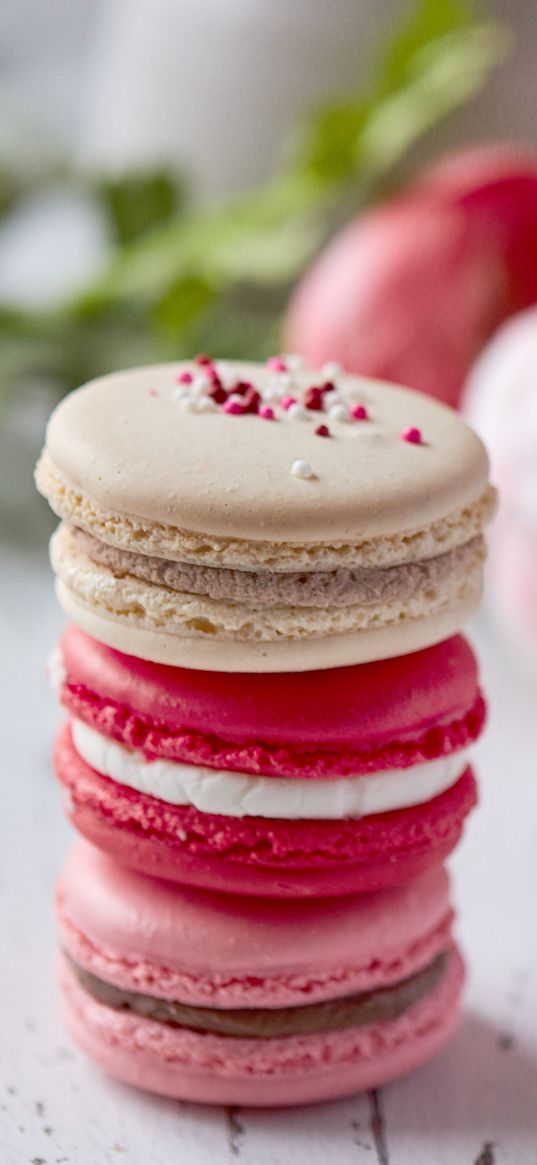 macarons, cookies, pink, dessert