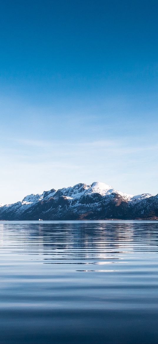 sea, island, mountains, coast, norway, landscape