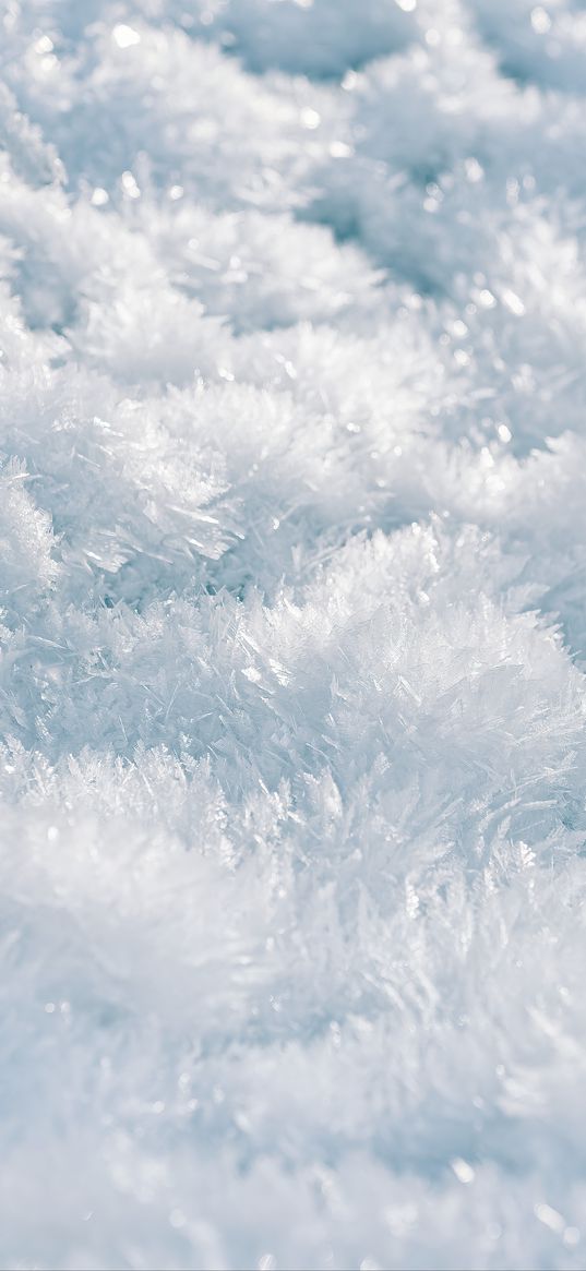 snow, macro, crystals, white