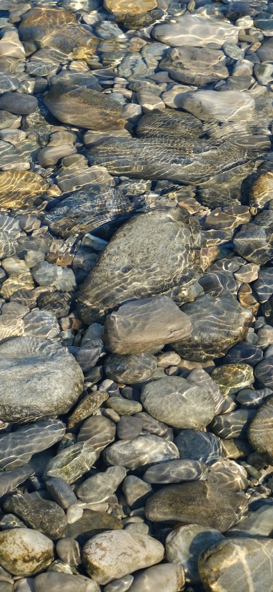 stones, water, ripples, transparent