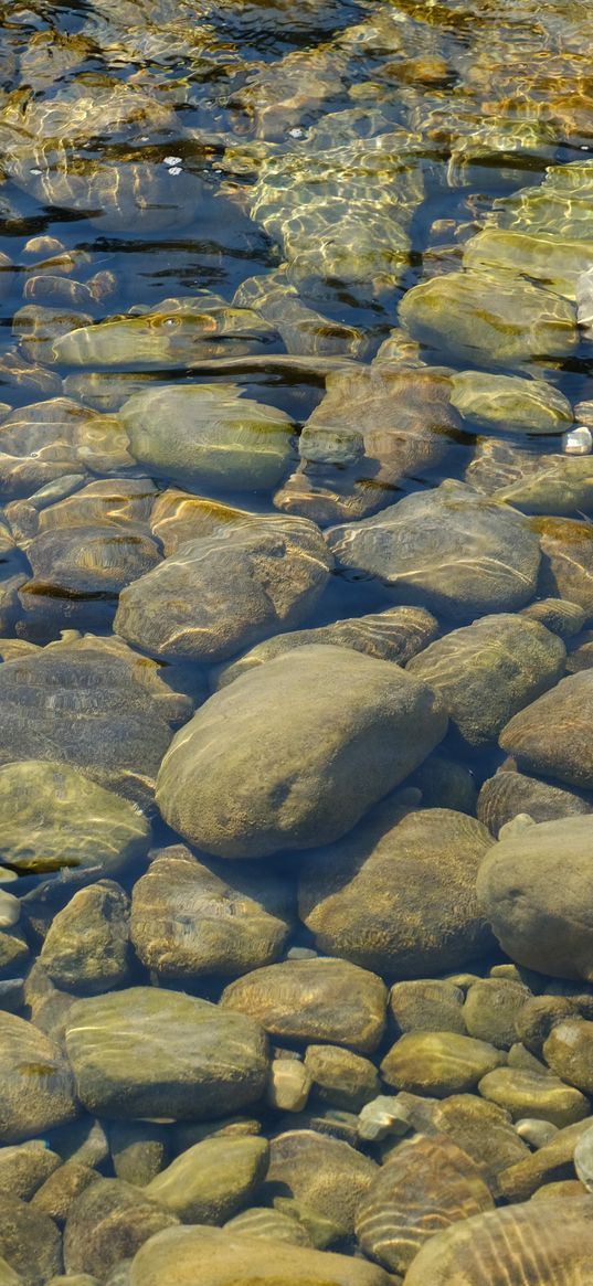 stones, water, transparent, body of water, bottom