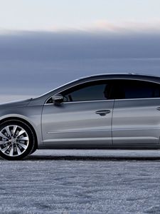 Preview wallpaper 2009 volkswagen cc, volkswagen, silver, side view