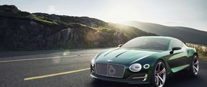 Preview wallpaper 2015, bentley, exp 10, green, front view