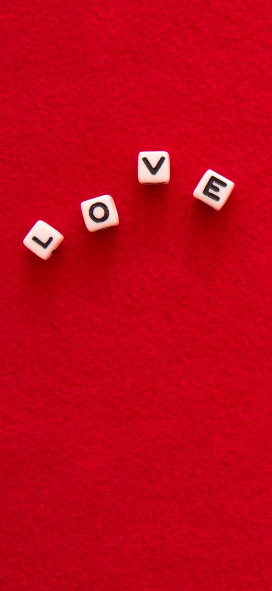 love, cubes, word, message, red