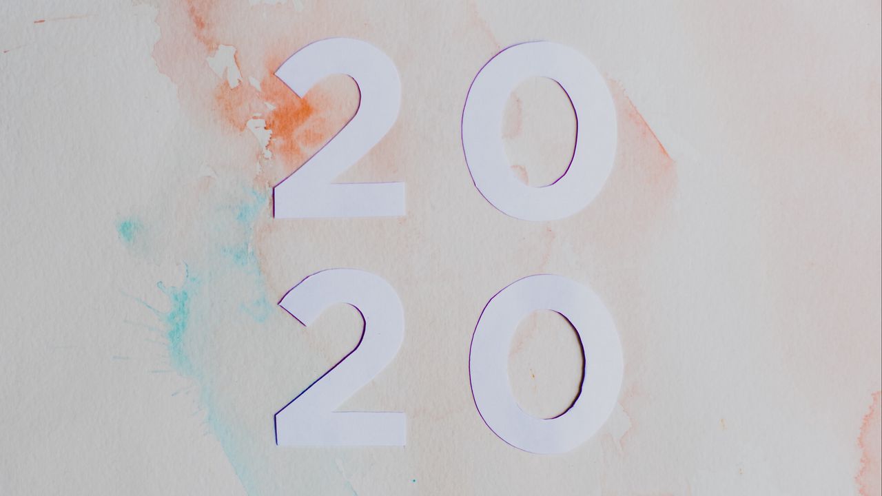 Wallpaper 2020, new year, numbers, spots, stains