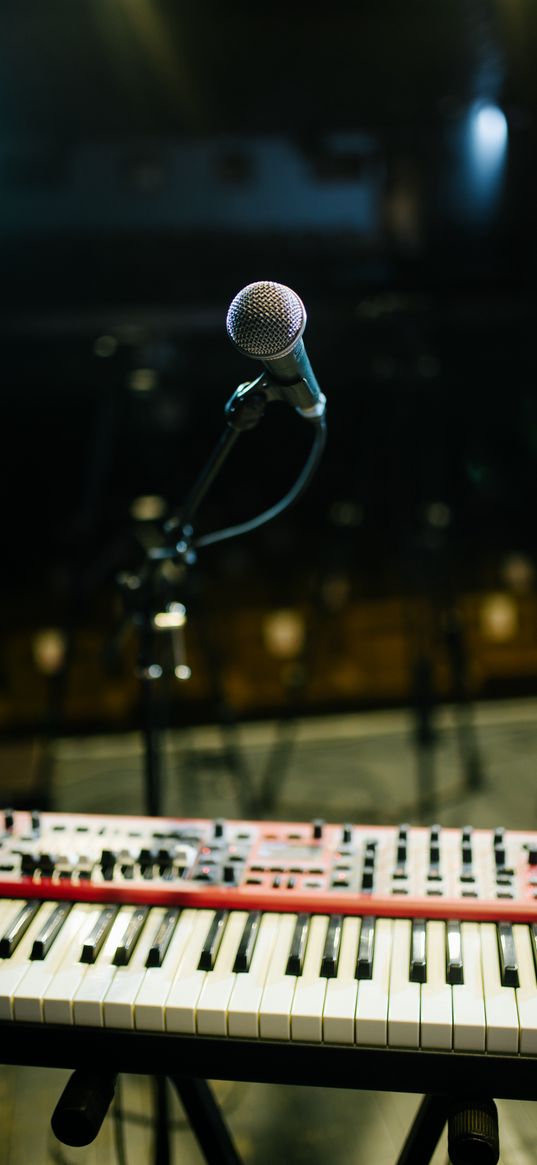 microphone, synthesizer, keys, musical instruments