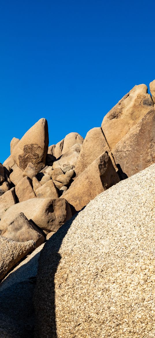 stones, boulders, sky, nature