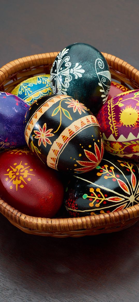 easter eggs, easter, eggs, basket