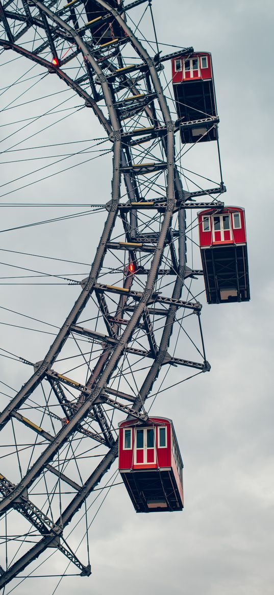 ferris wheel, attraction, construction, booths