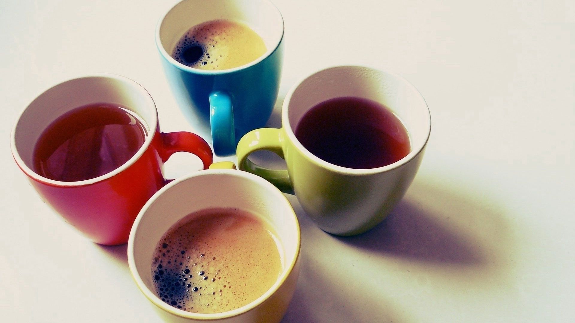 glasses, tea, coffee, multi-colored