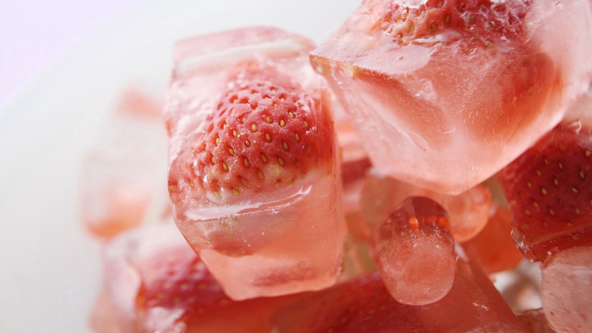 strawberry, ice, berry, cubes