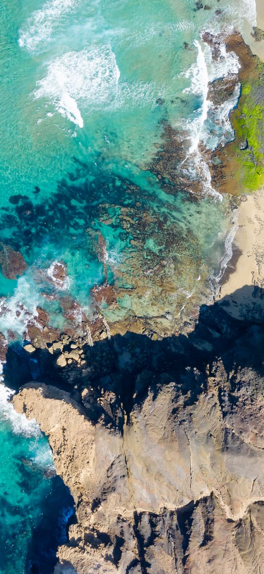 island, sea, relief, aerial view