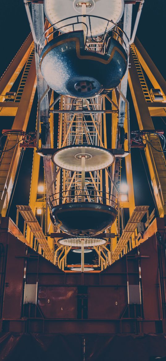 ferris wheel, attraction, structure, bottom view