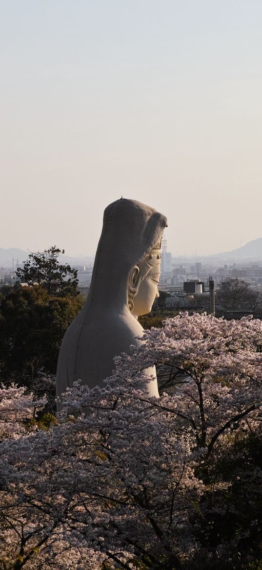 buddha, idol, statue, god, trees