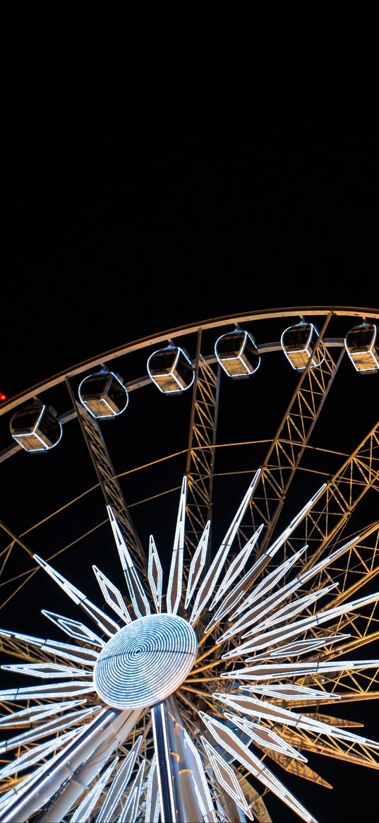 ferris wheel, attraction, night, dark