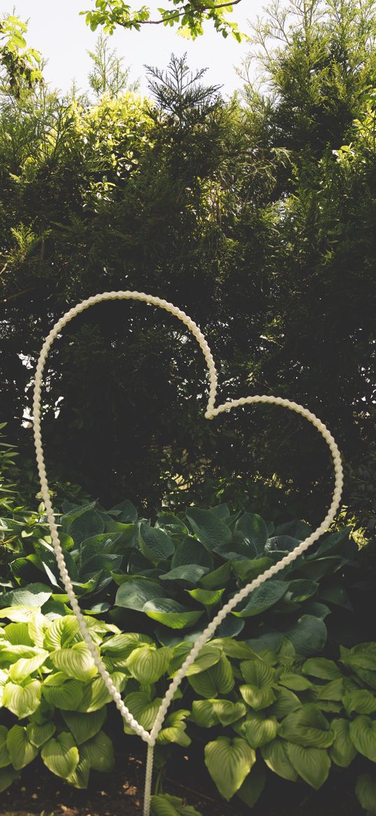 heart, beads, leaves, plants