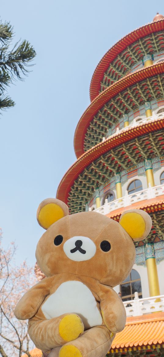 bear cub, toy, cute, building, architecture