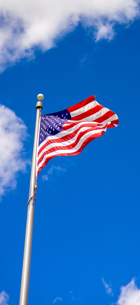 flagpole, flag, sky, usa