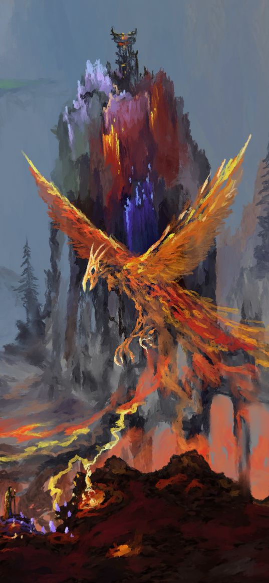 phoenix, bird, fantasy, art