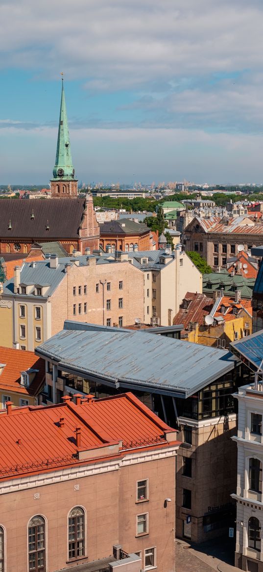 city, buildings, aerial view, roofs, architecture