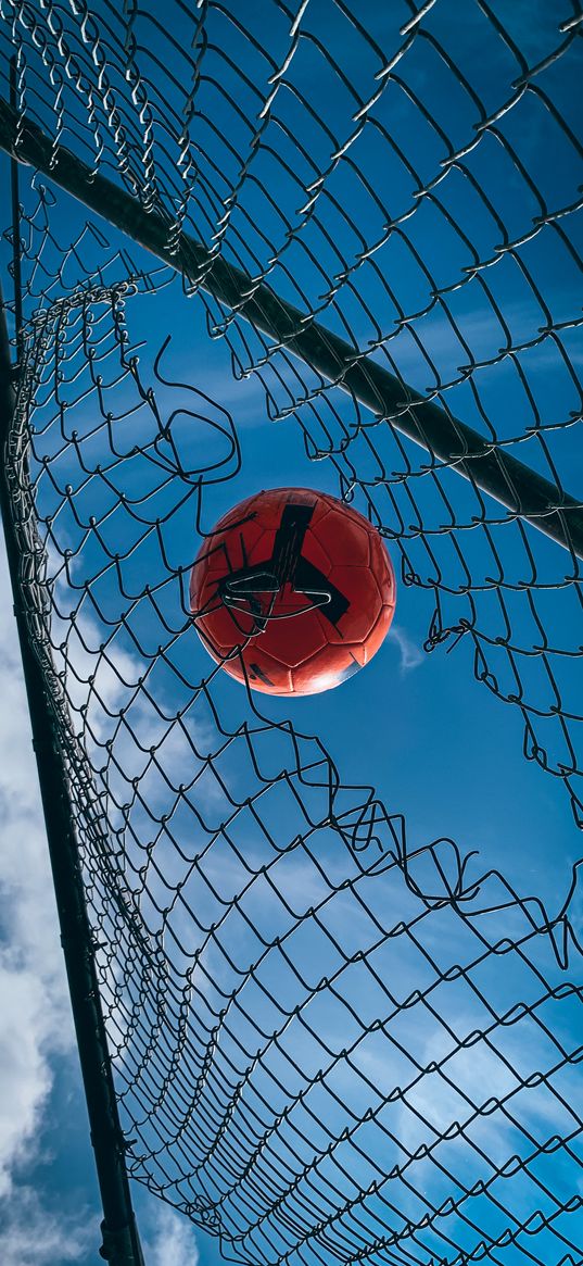 ball, mesh, gate, football, sport