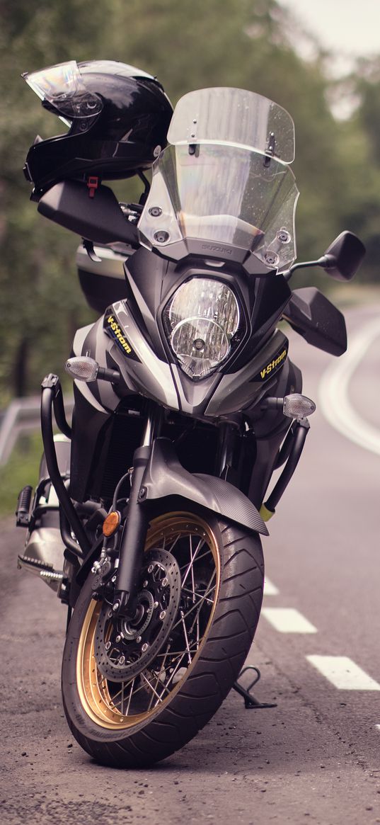 motorcycle, bike, black, road, turn