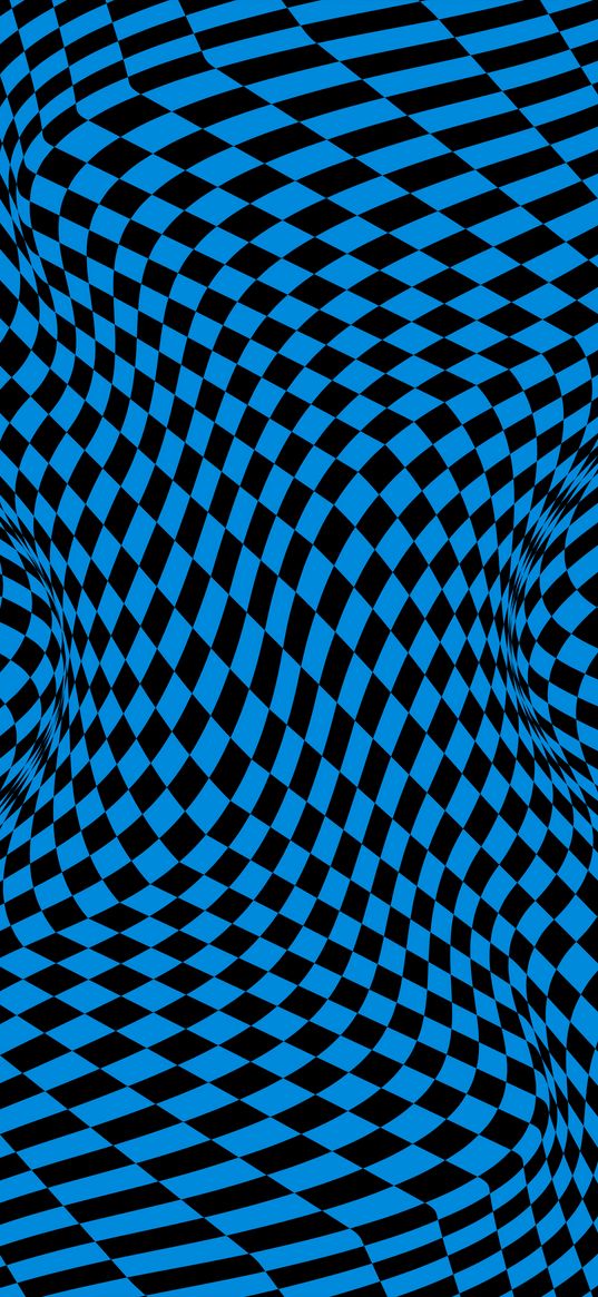 squares, shapes, distortion, optical illusion, blue, abstraction