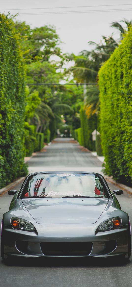 honda s2000, honda, car, gray, front view