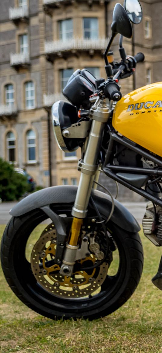 ducati, motorcycle, bike, yellow