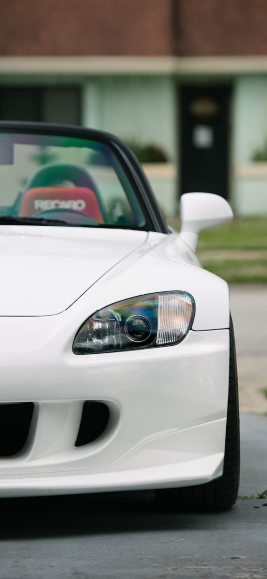 honda s2000, honda, car, white, front view