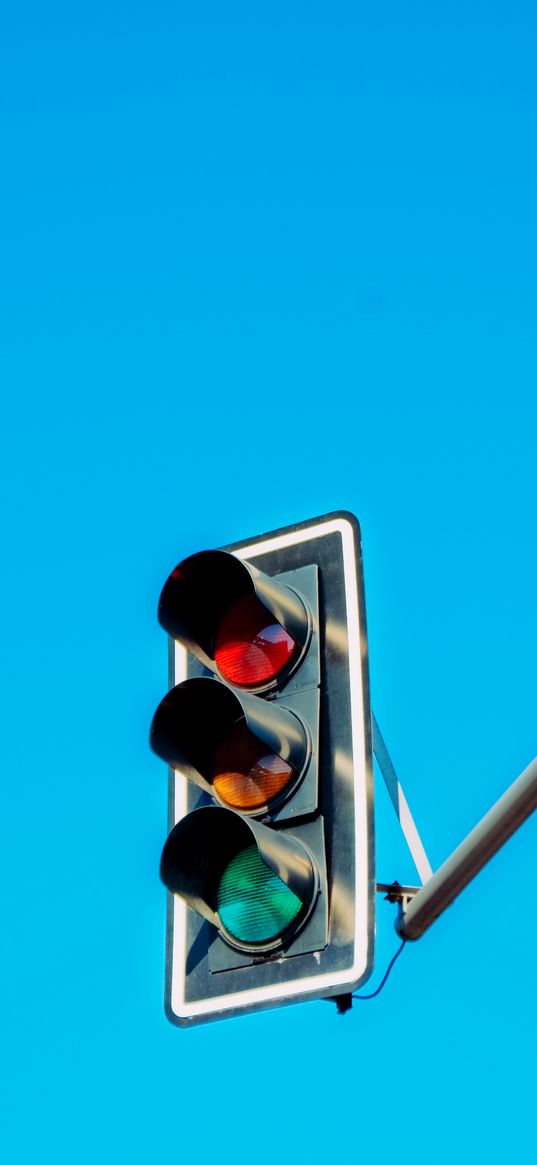 traffic light, lights, sky, minimalism