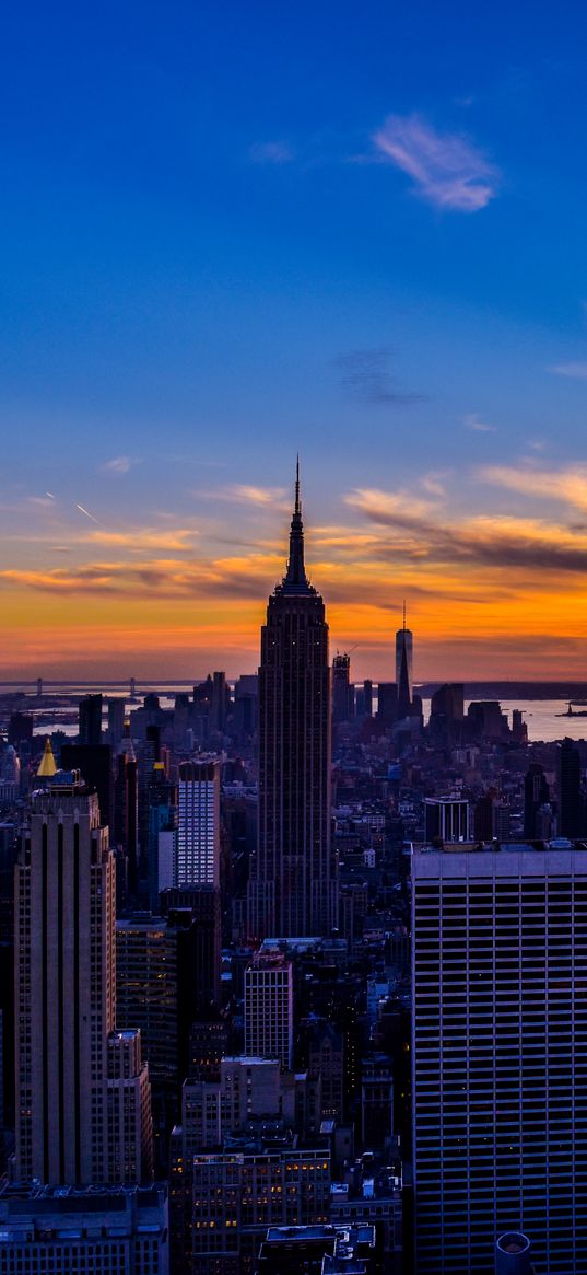 city, buildings, architecture, twilight, aerial view