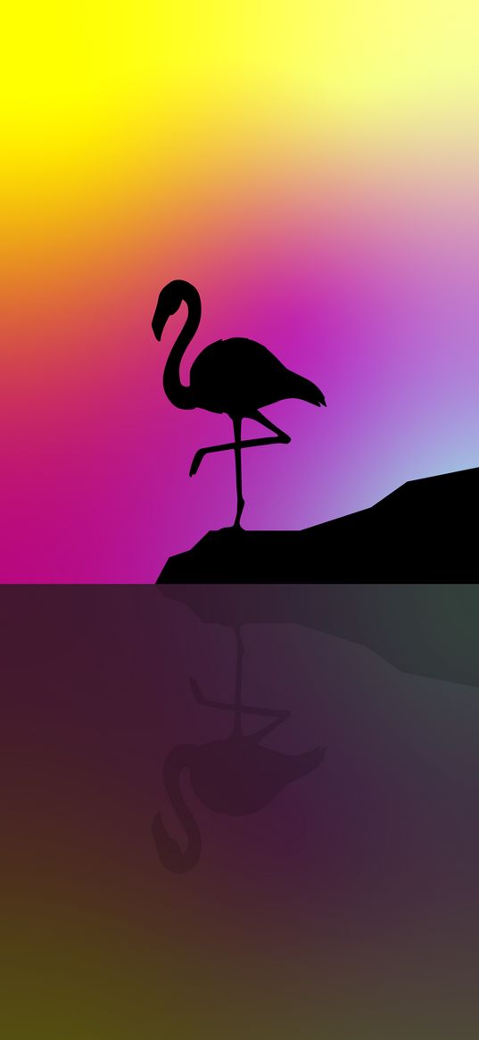 flamingo, silhouette, vector, art