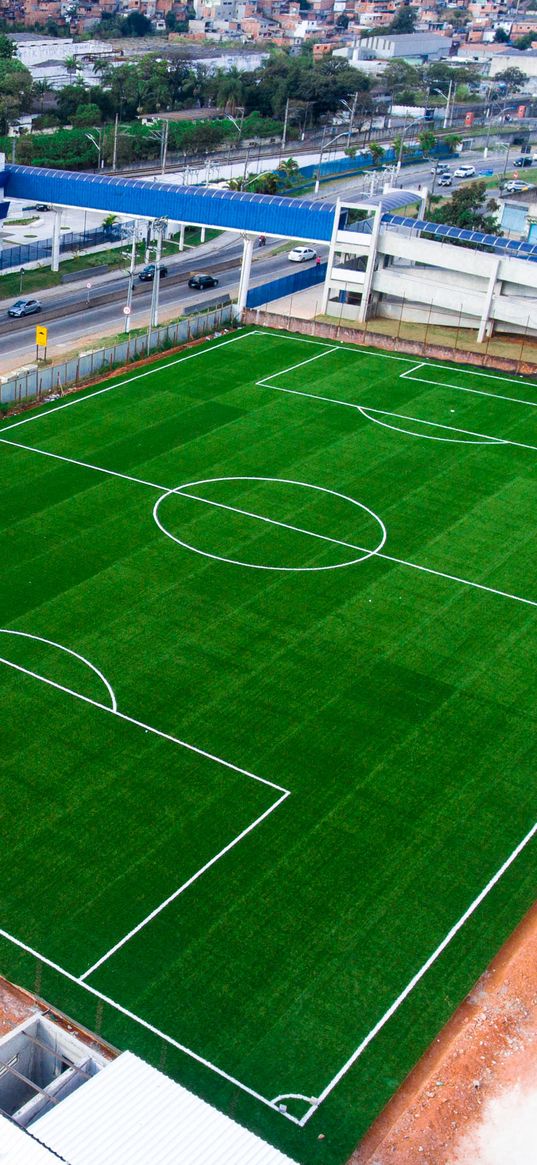 football field, football, field, aerial view