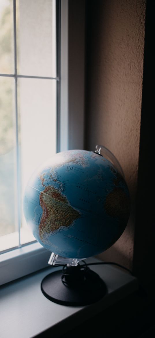 globe, map, ball, window