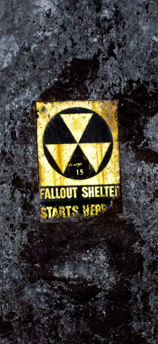 radiation, nameplate, words, text, wall