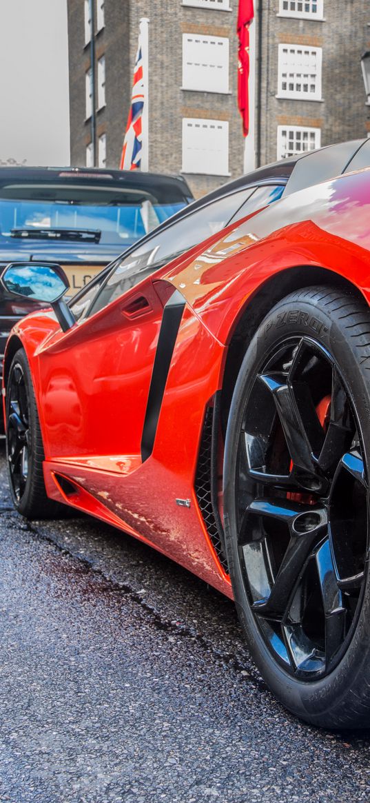 car, sports car, wheels, red