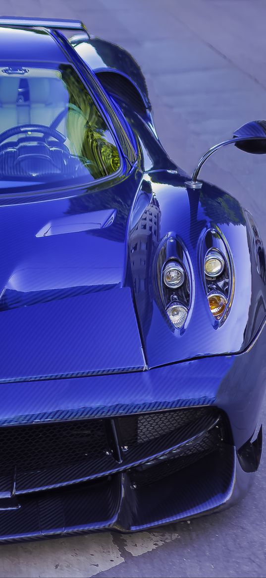 pagani huayra, car, sports car, blue, carbon