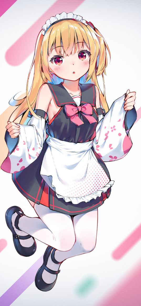 girl, maid, anime, art