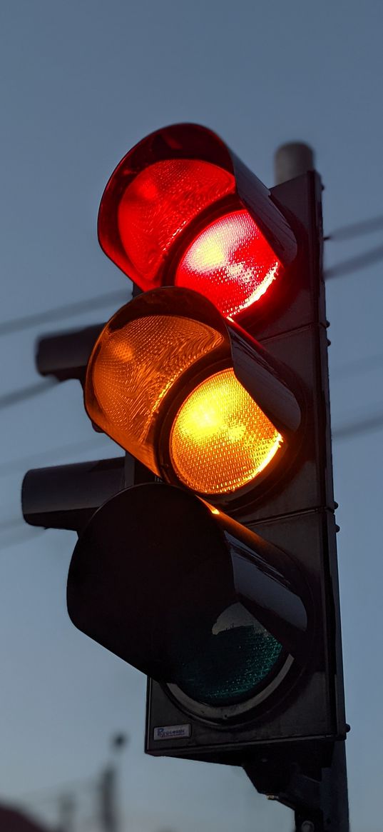 traffic light, light, twilight, dark