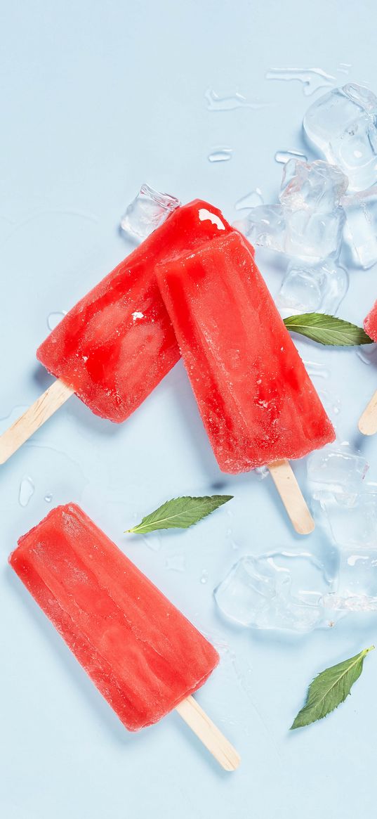 popsicles, ice cream, ice, dessert, strawberry