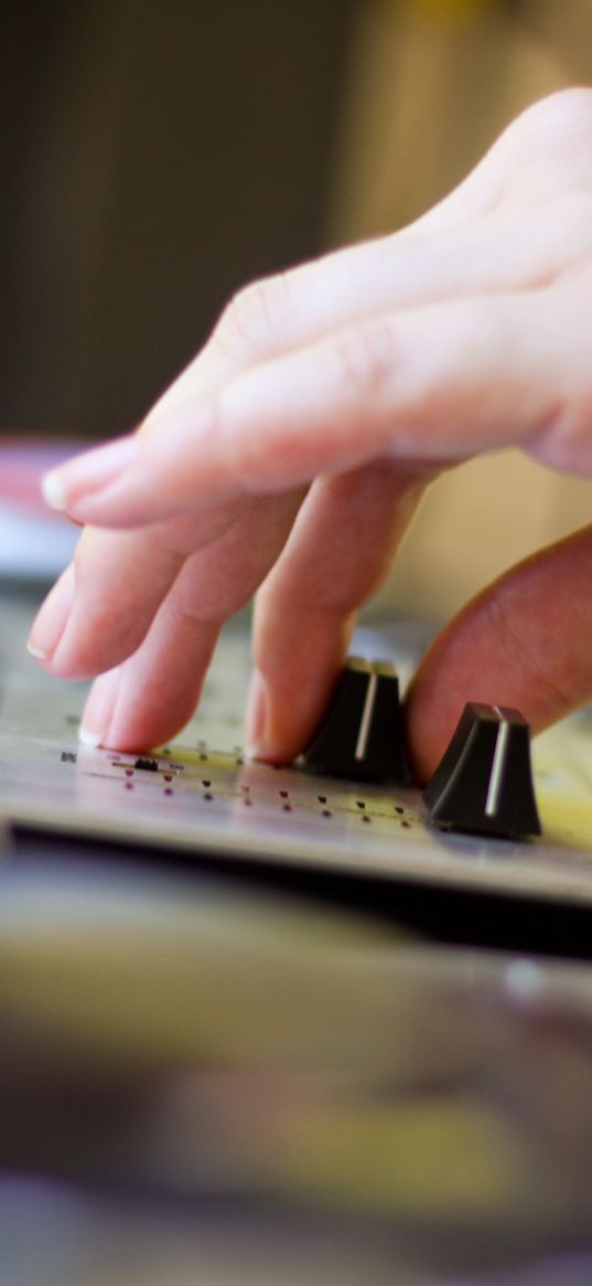 dj console, equipment, dj, hand, music