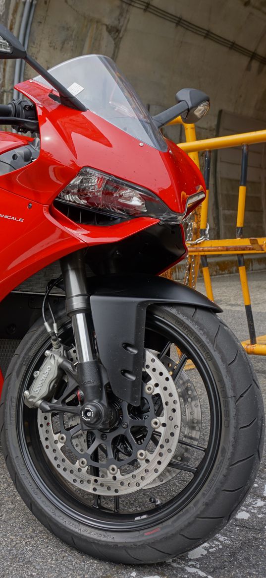 ducati, motorcycle, bike, red, parking, moto