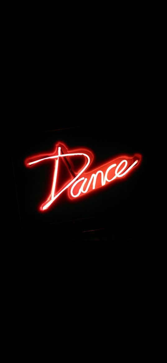 dance, word, neon, light, red