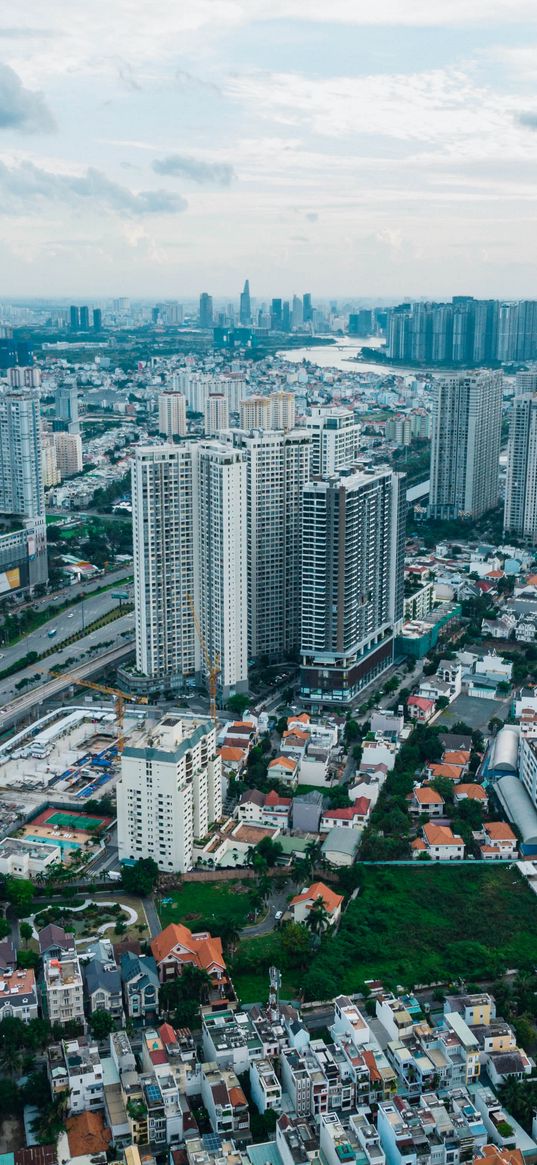 city, buildings, aerial view, cityscape, metropolis