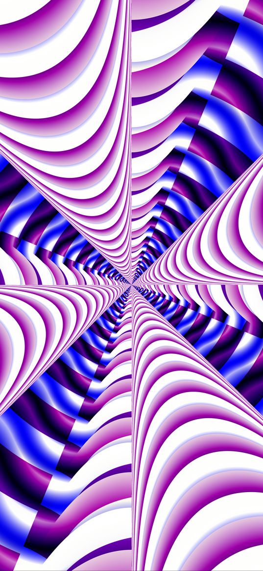 fractal, stripes, optical illusion, abstraction, purple, blue