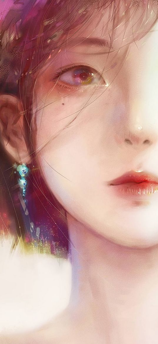 girl, portrait, face, anime, art