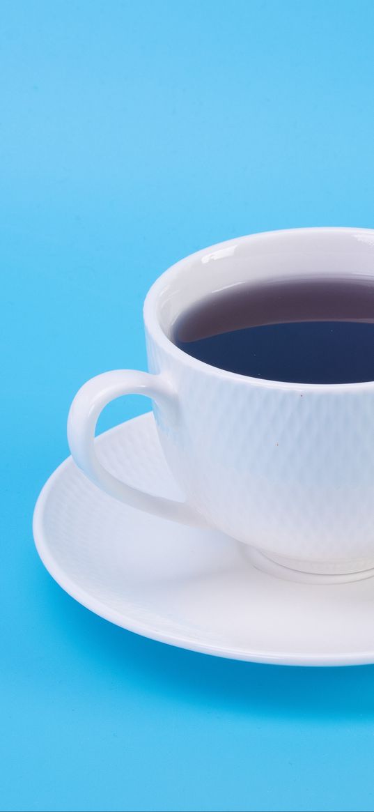 coffee, drink, cup, saucer, blue